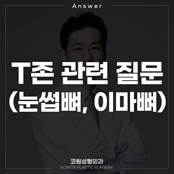 Q. 눈썹뼈에서 콧대로 이어지는 T존 관련 질문입니다.