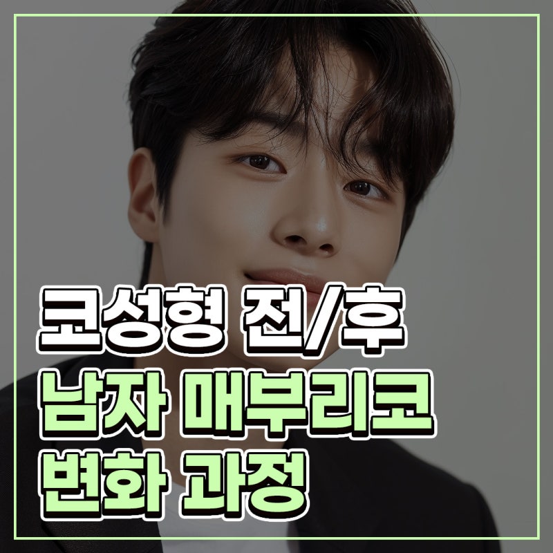 남자코성형전후 매부리코 수술에서 콧대와 코끝을 함께 보는 이유