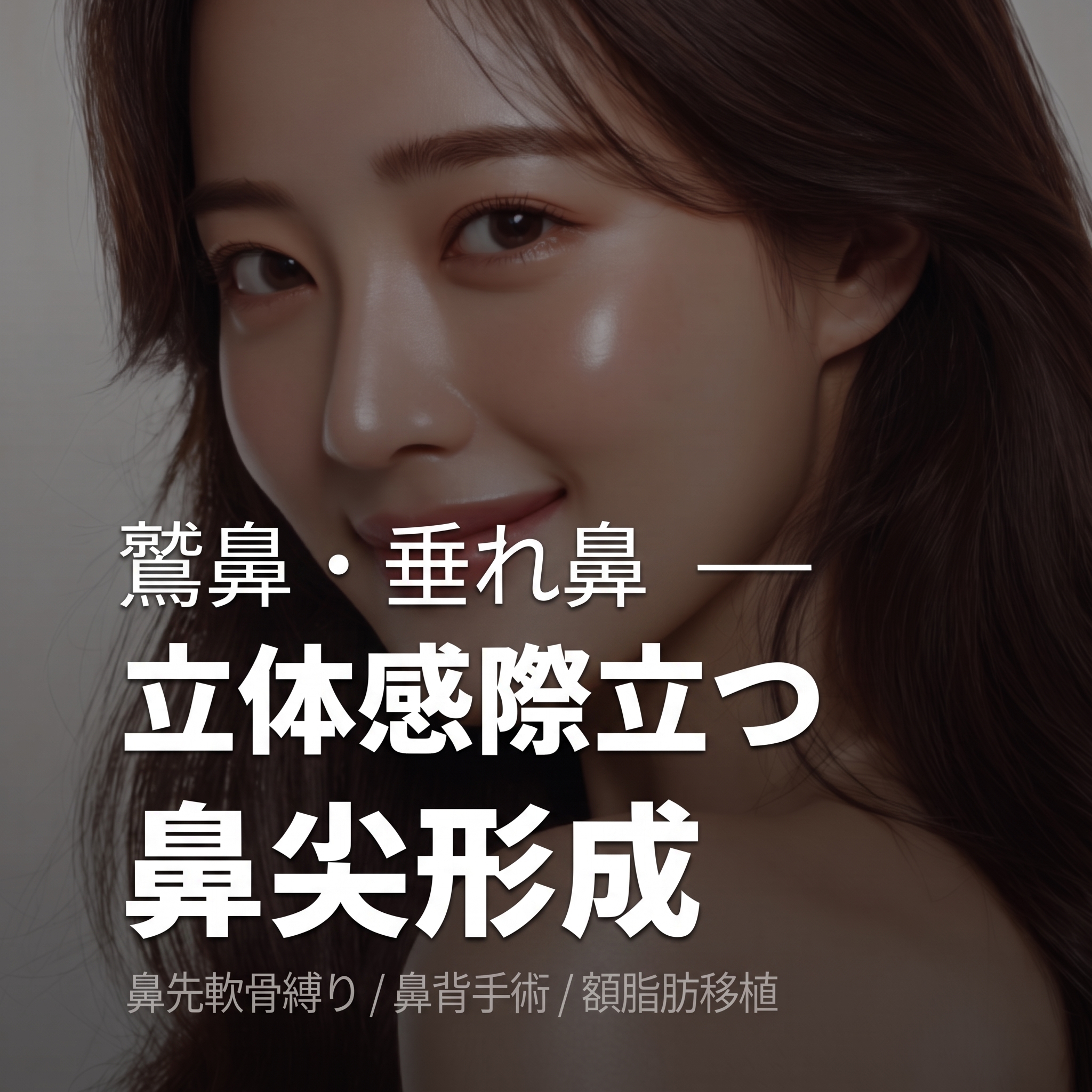 鷲鼻改善と鼻尖結紮術で完成した、コウォン形成外科の上品で洗練されたライン変化