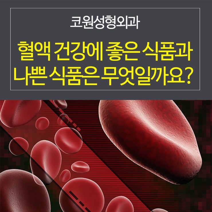 혈액 건강에 좋은 식품과 나쁜 식품은 무엇이 있을까요?