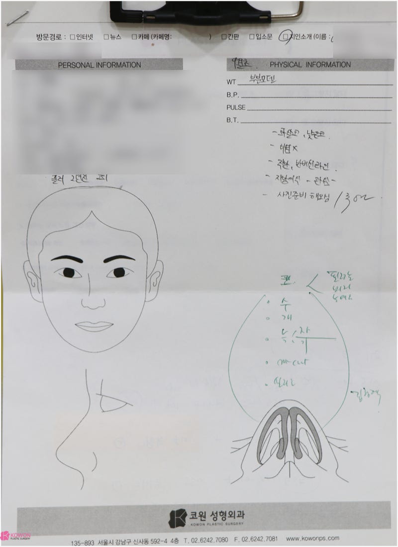 코끝높이기 인기 있는 연예인 성형 방법 높은코수술