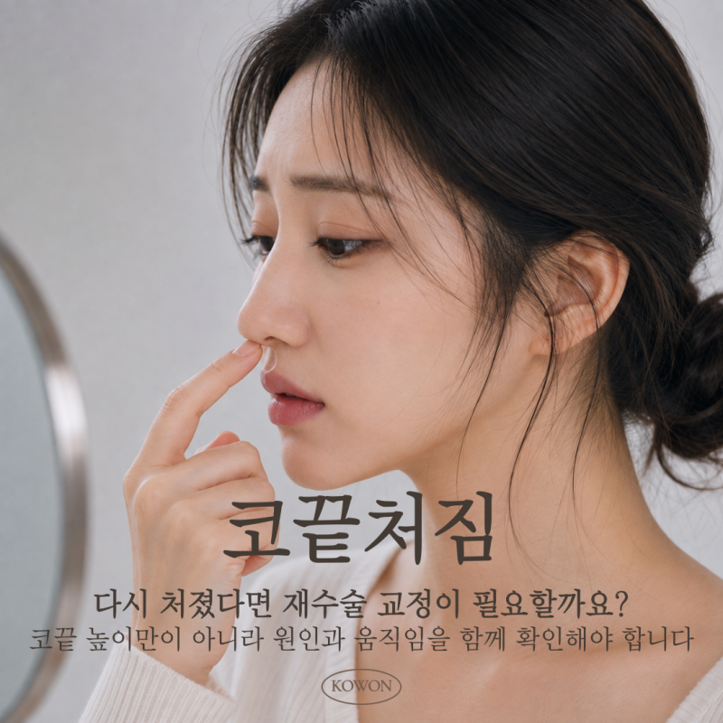 코수술후 코끝처짐 원인, 다시 처졌다면 재수술 교정이 필요할까요?