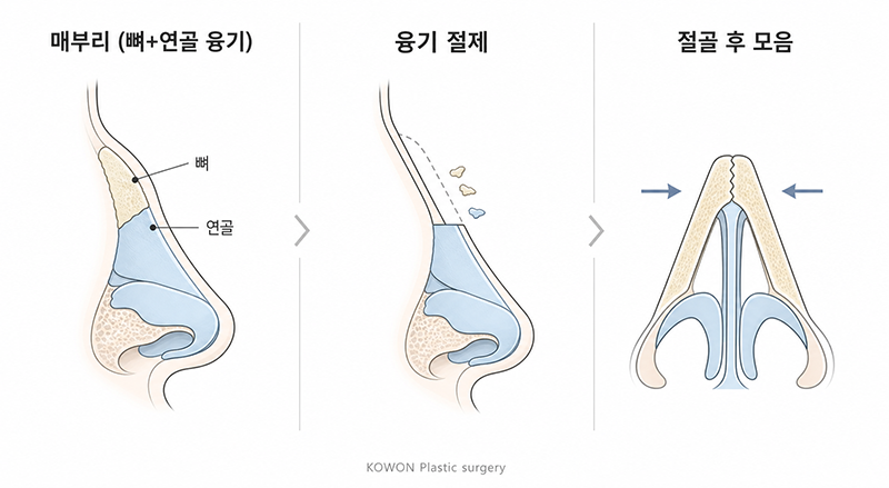 매부리코수술 방법, 코끝처짐 원인과 근육교정까지